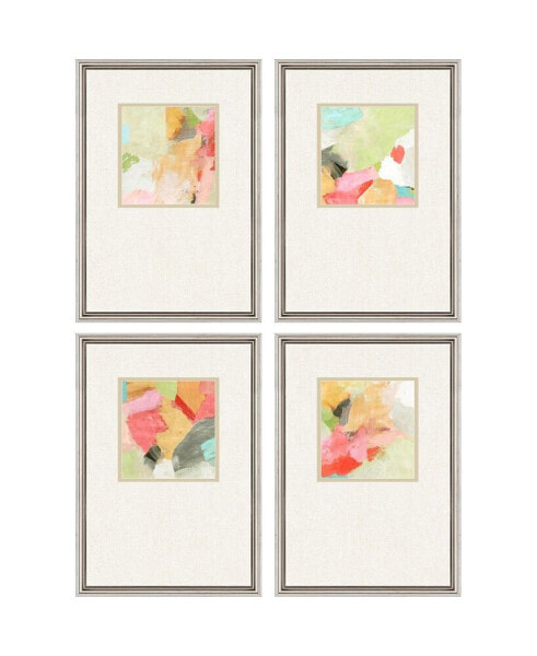 Pastel Splash Framed Art, Set of 4