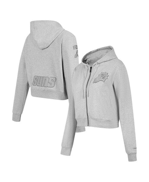 Women's Heather Gray Phoenix Suns Triple Tonal Full-Zip Hoodie