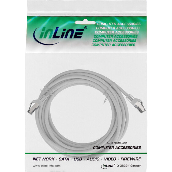 InLine Patch cable - S/FTP (PiMf) - Cat.8.1 - 2000MHz - halogen-free - grey - 10m
