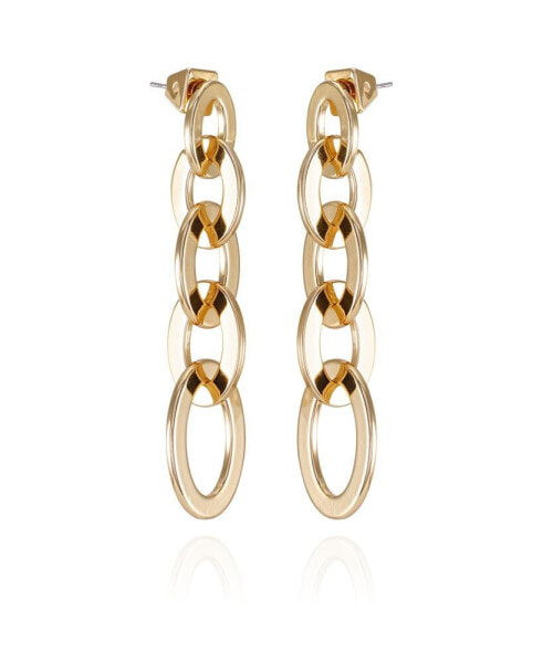 Gold-Tone Linear Link Drop Earrings