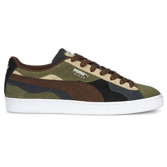 Puma Suede Camowave Lace Up Mens Green Sneakers Casual Shoes 38927701