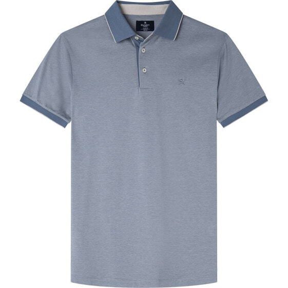 HACKETT Fil A Fil Stripe short sleeve polo