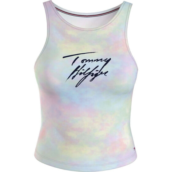 TOMMY HILFIGER Cropped Print UW0UW03626 Sleeveless T-Shirt