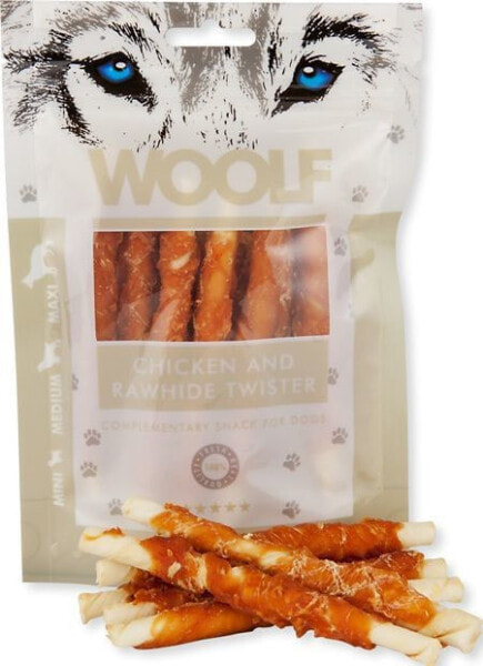 WOOLF WOOLF 100g CHICKEN RAWHIDE TWISTER