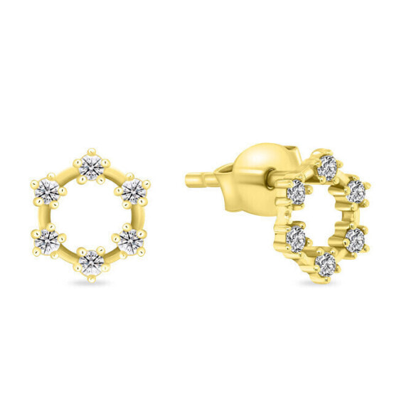 Charming earrings in yellow gold with zircons EA972YAU