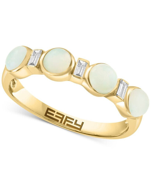 EFFY® Ethiopian Opal (3/4 ct. t.w.) & Diamond (1/10 ct. t.w.) Ring in 14k Gold