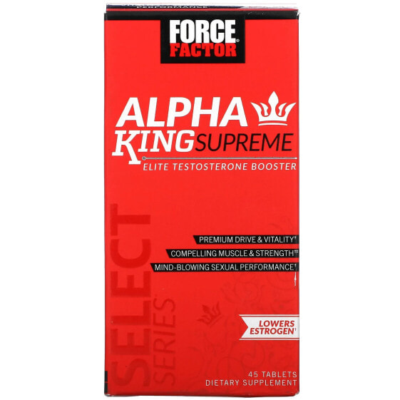 Витамины для мужского здоровья Force Factor Alpha King Supreme, Элитный усилитель тестостерона, 45 таблеток