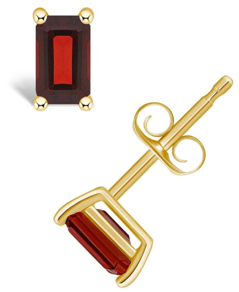 Garnet Stud Earrings (3/4 ct.t.w) 14K White Gold Plated or 14K Yellow Gold