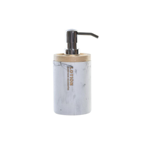 Дозатор мыла DKD Home Decor Мрамор Белый Натуральный Смола Резиновый Пластик