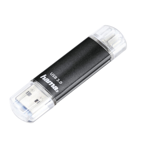 Hama Laeta Twin - 256 GB - USB Type-A / Micro-USB - 3.2 Gen 1 (3.1 Gen 1) - 40 MB/s - Cap - Black