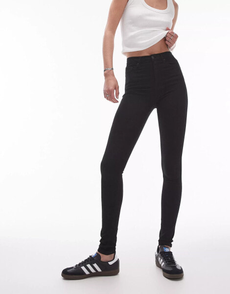 Topshop Tall high rise Jamie jeans in black