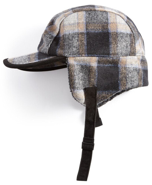 Men's Plaid Fleece-Lined Cap with Earflaps