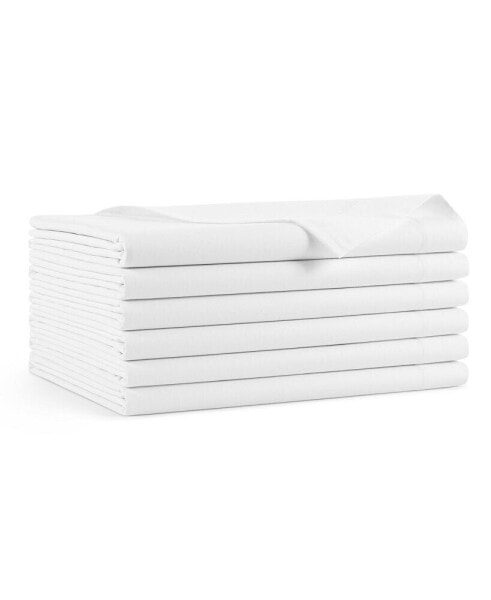 Lulworth Flat Sheets (6 Pack), Full Size, Cotton Polyester Blend, White, Color Coded, 180 Thread Count