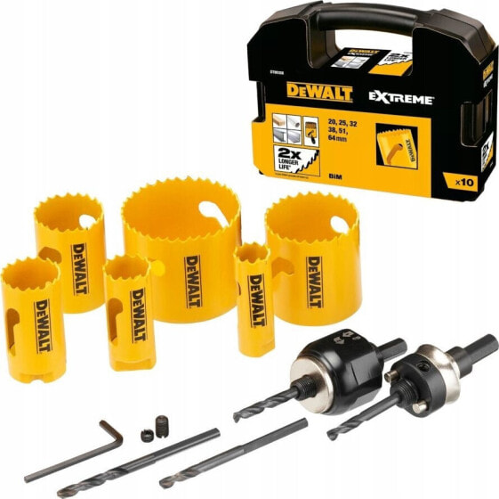 Dewalt DEWALT OTWORNICA ZESTAW 10cz. BIMETAL 20, 25, 32, 38, 51, 64mm EXTREME