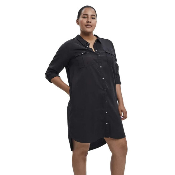 VERO MODA CURVE Sila Mix Long Sleeve Dress