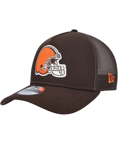 Men's Brown Cleveland Browns A-Frame Trucker 9FORTY Adjustable Hat