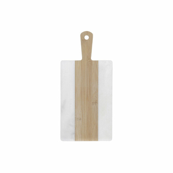 Разделочная доска DKD Home Decor Белая Натуральный Бамбук Мрамор Пластик Прямоугольная 38 x 18 x 1 см