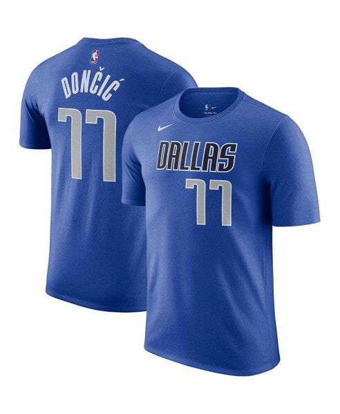 Men's Luka Doncic Blue Dallas Mavericks Icon 2022/23 Name and Number Performance T-shirt