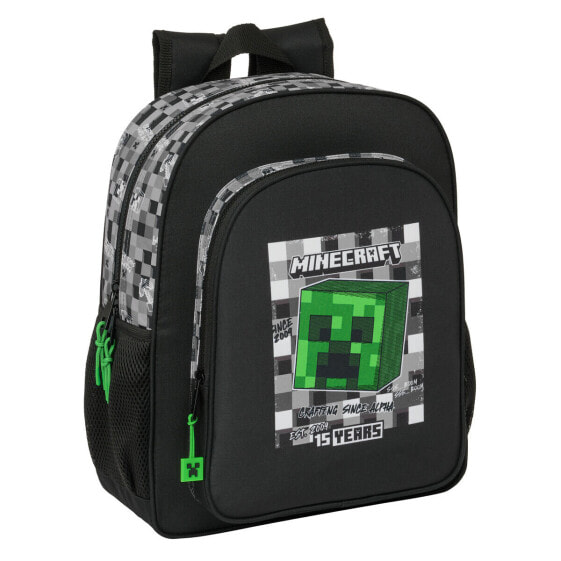 Школьный рюкзак Minecraft Чёрный Серый 32 X 38 X 12 cm