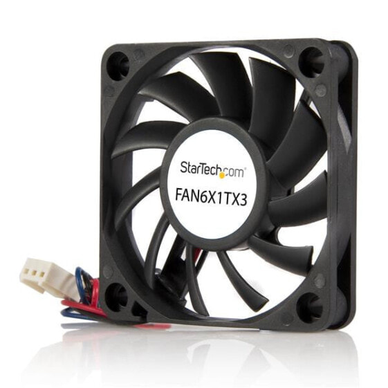 StarTech.com 60x10mm Replacement Ball Bearing Computer Case Fan w/ TX3 Connector - Fan - 6 cm - 4000 RPM - 28 dB - 15.49 cfm - Black