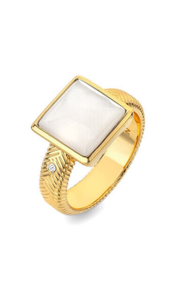 Jac Jossa Soul DR247 Diamond and Pearl Gold Plated Ring