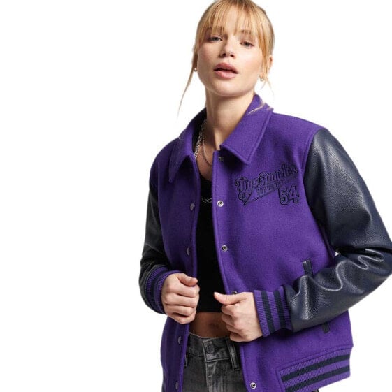 SUPERDRY Mixed Varsity bomber jacket