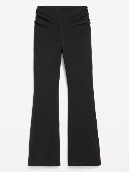 High-Waisted PowerChill Side-Ruched Flared Leggings for Girls