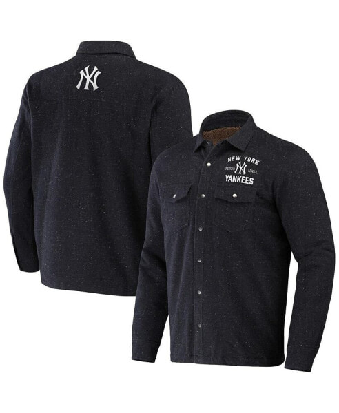 Men's Darius Rucker Collection by Black New York Yankees Ringstop Full-Snap Shacket