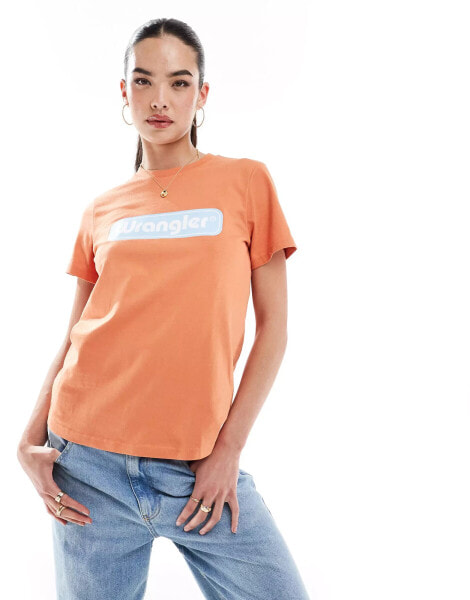 Wrangler logo t-shirt in orange