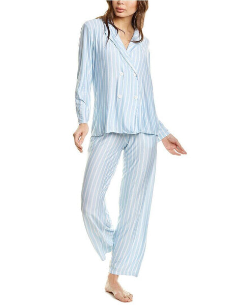 Hale Bob 2Pc Stripe 4-Button Pajama Pant Set Women's