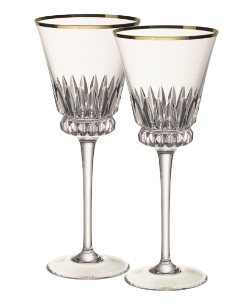 Grand Royal Gold-Tone White Wine Glasses, Pair of 2