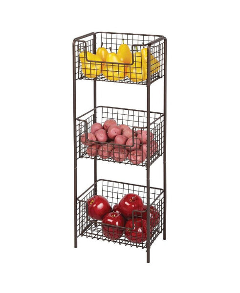 Vertical Standing Kitchen Pantry Food Shelving with 3 Baskets