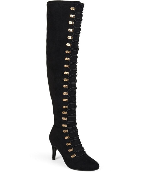 Сапоги высокие женские JOURNEE Collection Trill Wide Calf Lace Up Boots