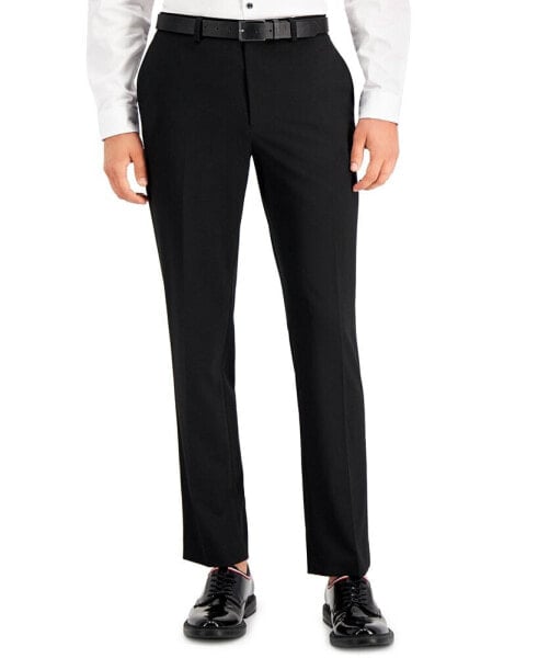 Men's Slim-Fit Black Solid Suit Pants, Created for Macy's