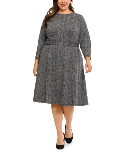 Plus Size Ponté-Knit 3/4-Sleeve Midi Dress