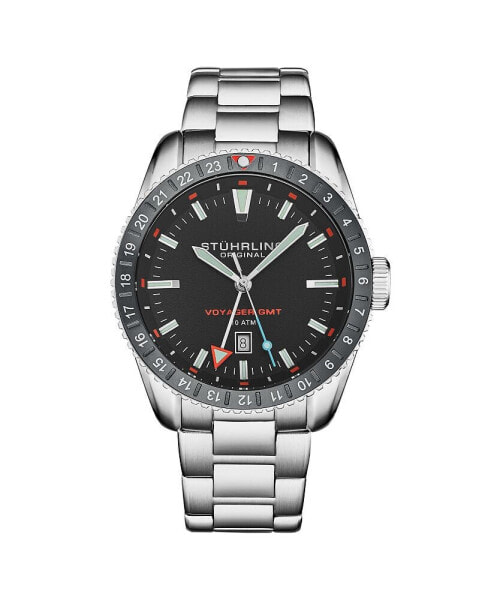 Men's Aquadiver Silver-tone Stainless Steel , Black Dial , 49mm Round Watch