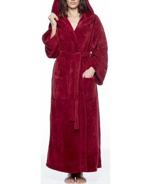 Hooded Full Ankle Length Premium Fleece Bathrobe