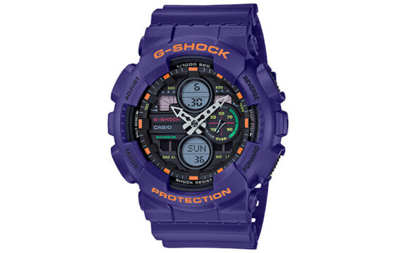 G-SHOCK 主题系列 复古风防水立体声乐器元件夏日街头文化运动限量版 石英机芯 日韩表 55*51.2mm 男表 黑色表盘 GA-140-6APRBS / G-SHOCK 55*51.2mm GA-140-6APRBS GA-140-6APRBS