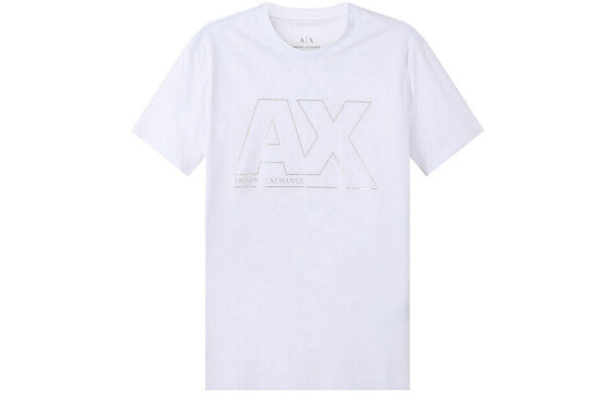 ARMANI EXCHANGE 字母Logo棉质圆领短袖T恤 男款 白色 送礼推荐 / Футболка ARMANI EXCHANGE LogoT 6KZTFA-ZJBVZ-1100