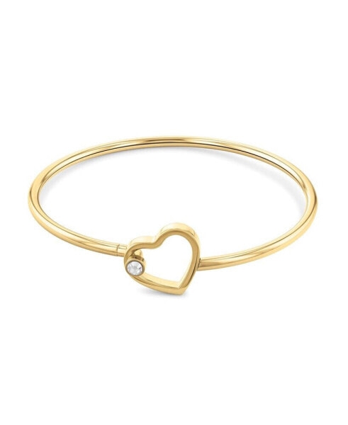 Open Heart Crystal Bangle