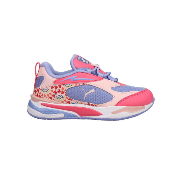 Puma RsFast Rainbow Sunset Graphic Lace Up Youth Girls Pink, Purple Sneakers Ca