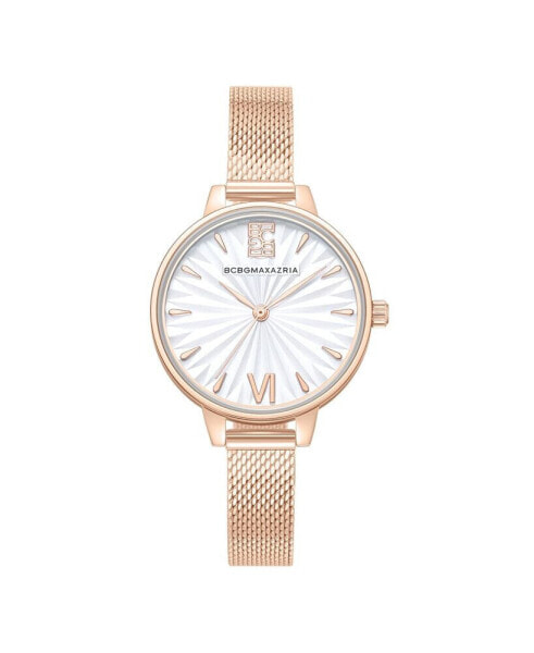 Часы BCBGMAXAZRIA Classic Rose Gold Stainless Mesh Watch