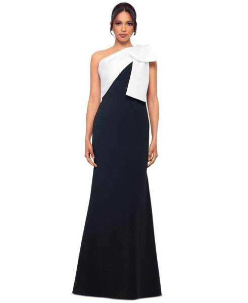 Women's Bow-Trimmed One-Shoulder Gown