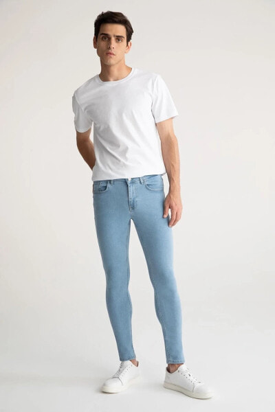 Super Skinny Fit Ekstra Dar Kalıp Normal Bel Ekstra Dar Paça Jean Pantolon