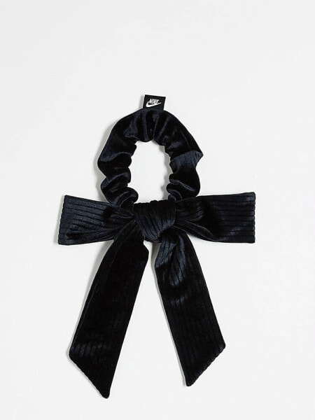 Nike large velvet bow in black