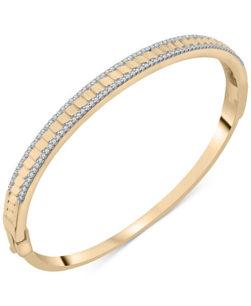 Diamond Textured Bangle Bracelet (1/2 ct. t.w.) in Gold Vermeil, Created for Macy's