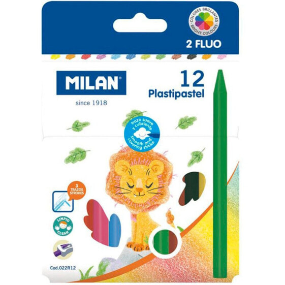 MILAN Case 12 Waxes Colors Plastipastel