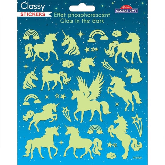 Наклейки светящиеся в темноте GLOBAL GIFT Classy Unicorns