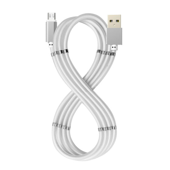 Универсальный кабель USB-MicroUSB Celly USBMICROMAGWH Белый 1 m