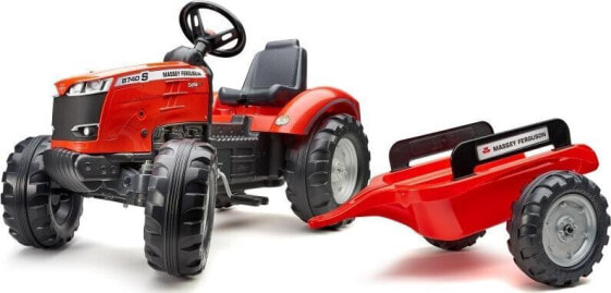 Falk Traktor Massey Ferguson Czerwony na Pedały z Przyczepką od 3 Lat